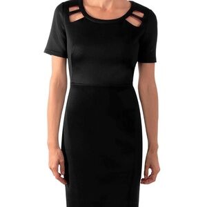 Jersey Peek A Boo Dress - Black/Pink